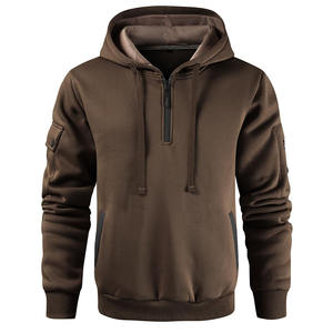 Sudadera con capucha para trabajo y oficina, con media cremallera, de alta calidad, personalizada, cómoda, para hombre y mujer. - Product Image 1