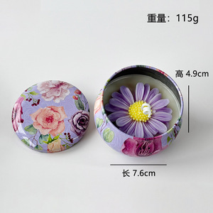 Ensemble de bougies florales en étain cadeau parfumé femmes bougie romantique en cire de soja pot en métal décoration de la maison noël Diwali Ramadan écologique - Product Image 2