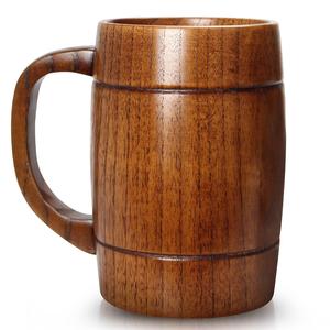 Jarra de Cerveza de Madera con Acabado Liso, Hecha a Mano, Estilo Rústico, para Cerveza Artesanal, Café, Té, Hogar, Bar, Restaurante, Regalo - Product Image 1