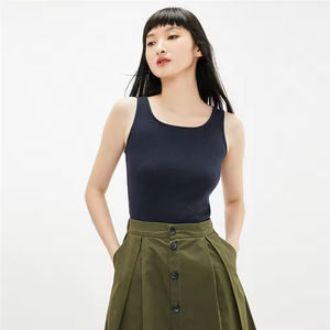 Camiseta sin mangas personalizada para mujer 2026, 100% algodón, estilo urbano, de secado rápido, transpirable, corte regular, blanca, sin mangas - Product Image 3