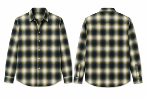 Camisa Casual de Hombre, Corte Entallado, Manga Larga, Cuello Alto, con Bolsillo, Diseño a Cuadros, Estampado Digital, Tejido Twill, para Primavera - Product Image 3