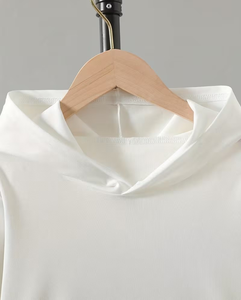 White Hooded Sweatshirt For Children Casual Autumn Wear Knitted Regular Sleeve Unlined - Product Image 3