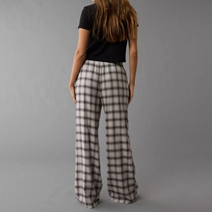 Cute Cozy Comfortable Cotton <b>Pajamas</b> for Women Classic <b>Flannel</b> Plaids Button Fly Plus Size Breathable Elastic Waist for Summer - Product Image 2