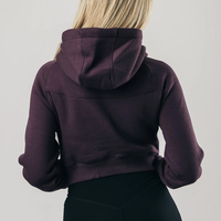 Hoodie court pour femme, très tendance, pour l'entraînement, en coton et polyester, style streetwear, idéal pour la gym