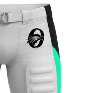 White and Mint American Football Shorts Padded <b>Athletic</b> Team Uniform Breathable Lightweight Comfortable for Match - Product Image 4