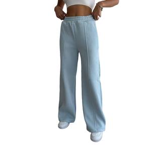 Pantalones de chándal de cintura elástica de alta calidad para mujer, pantalones de chándal holgados con pierna ancha, ropa atlética informal relajada, hecho de seda de verano - Product Image 1