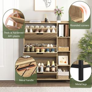 Mobiletto Portascarpe Moderno e Semplice in Metallo per Organizzazione e Stoccaggio in Casa e Soggiorno - Product Image 5