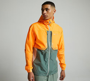 Men's Hooded <b>Windbreaker</b> Set Color Blocking Zipper Closure Waterproof Sporty Outdoor Wear Spring Polyester Material - Product Image 3