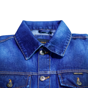 เสื้อแจ็คเก็ตยีนส์ผ้าลินิน/คอตตอนสไตล์ลำลองสำหรับฤดูใบไม้ผลิ ระบายอากาศได้ดี บริการ OEM สีซีดอ่อน สำหรับผู้ชาย - Product Image 5