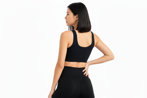 Conjunto de Dos Piezas de Leggings y Sujetador Deportivo para Mujer, Color Nude, Tres Cuartos, Color Sólido, Ecológico, Spandex/Nailon, Transpirable - Product Image 4