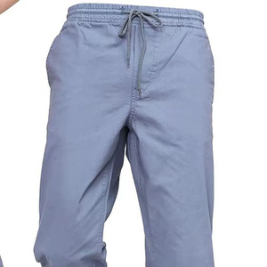 Men's Blue Cotton Joggers <b>Elastic</b> <b>Waist</b> Drawstring Closure Casual Pants Lightweight Breathable Side Pockets Oxford Fabric - Product Image 3