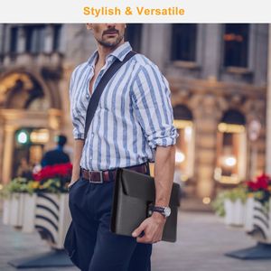 PU Leather Padfolio <b>Portfolio</b> <b>Folder</b> Business Document Organizer Case Stylish Media & Paper Holder - Product Image 2