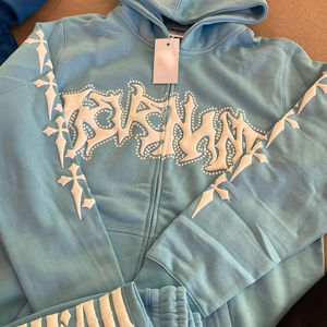 Chándal con Estampado Puff Estilo Urbano |   Conjunto de Sudadera con Capucha y Pantalones Deportivos de Diseñador |   Sudadera con capucha para hombre con logotipo personalizado, moda OEM - Product Image 3