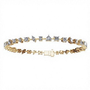 Maelys Fusion Designer Diamond Bracelet 4.140 Carats 37 Stones 9k 14k 18k Yellow <b>Rose</b> White <b>Gold</b> Luxury Lab Grown Jewelry 37 Pcs - Product Image 1
