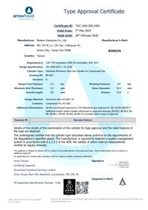 กระบอกแก๊สอลูมิเนียมแรงดันสูง220มล. 3000psi ได้รับการรับรองจาก Rho UK - Product Image 4