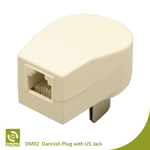 Adaptateur de prise danoise vers téléphone RJ11, accessoire électronique, acier blanc et matériau ABS - Product Image 5