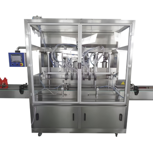 Machine de remplissage automatique à pompe à piston pour sauces BBQ et crèmes, 6 buses pour bouteilles de liquides, applications boissons et produits chimiques - Product Image 3