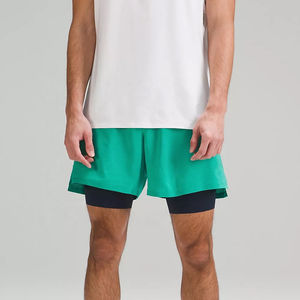 Men's Custom Logo Double-<b>Layer</b> Mesh Gym Shorts Breathable Comfortable Elastic Waist Tennis Running Workout Set Pockets OEM Team - Product Image 3