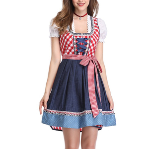 ชุดเดรส Dirndl ปักลายแบบบาวาเรียนสำหรับผู้หญิง ชุดงานเลี้ยงเทศกาล ชุดแบบดั้งเดิมสำหรับเทศกาลอ็อกโทเบอร์เฟสต์ - Product Image 1