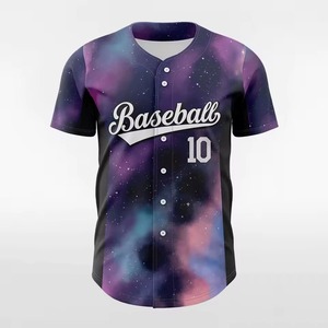 Camiseta de Béisbol Sublimada Personalizada con Estampado de Galaxia, 10% Absorción de Humedad, Corte Regular, Unisex, Manga Corta, Poliéster, para Todas las Temporadas - Product Image 2