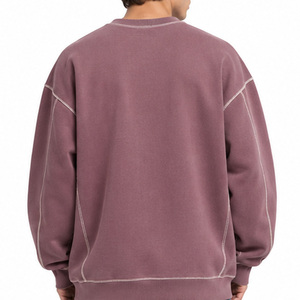 <b>Mens</b> Oversized <b>Crewneck</b> <b>Sweatshirt</b> 100 Percent Cotton Fleece Drop Shoulder Relaxed Fit Custom Wholesale Factory Supplier Quality - Product Image 6
