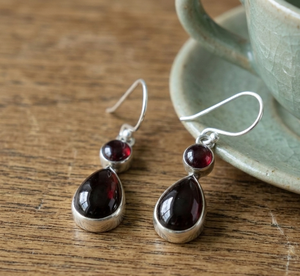 <b>Top</b> Quality Garnet Dangle Earrings 925 Sterling Silver Earrings <b>Rose</b> Gold Yellow Gold Plated Handmade Gemstone Jewelry for her - Product Image 6