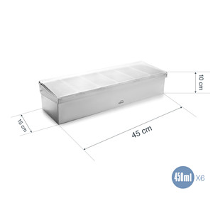 Contenitore per condimenti in acciaio inossidabile Lacor, scatola portaoggetti a 6 scomparti per spezie da cucina - Product Image 2