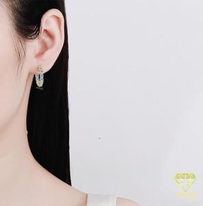 Luxury Moissanite Diamond Huggie Hoop Earrings 925 Sterling <b>Silver</b> Elegant Jewelry Gift - Product Image 3