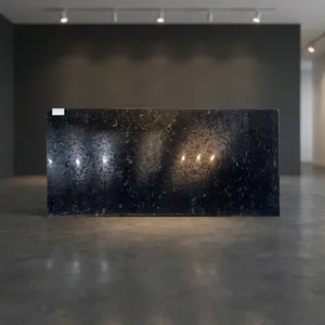 Classic Pearl Black Leather Granite Slab Export Quality Black Granite Surface Durable Building <b>Stone</b> For Kitchen Tops - Product Image 2