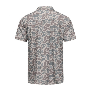 เสื้อเชิ้ตแขนสั้นลายพรางพิมพ์ลายถักสำหรับผู้ชาย ทรงโอเวอร์ไซส์ ผ้าฝ้าย 100% ระบายอากาศได้ดี - Product Image 2