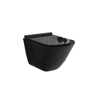 Inodoro de Cerámica Negra de Una Pieza con Doble Descarga, Moderno, Montado en la Pared, para Hoteles, Villas y Apartamentos - Product Image 4