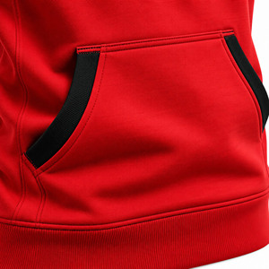 Men's <b>Red</b> Sleeveless Hooded Tank <b>Top</b> With Pockets Casual Knitted <b>Vest</b> Solid Color Design - Product Image 5