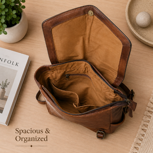 Handcrafted Hair On Cowhide <b>Leather</b> <b>Backpack</b> Western Tooled <b>Laptop</b> Travel Bag Vintage School Daypack Adjustable for Everyday use - Product Image 4