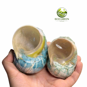 เปลือกหอยมุกเทอร์โบสีเขียวธรรมชาติเหลือบรุ้ง สำหรับตกแต่งบ้านริมชายฝั่ง วัสดุเติมแจกัน งานแต่งงาน ขายส่งจำนวนมาก - Product Image 4