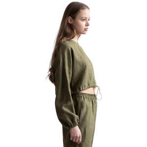 Womens Cropped Crew Neck Sweatshirt <b>Trousers</b> Tracksuit Set Casual Fleece Two Piece Lounge Outfit Elastic Waist Cuffed <b>Trousers</b> - Product Image 5