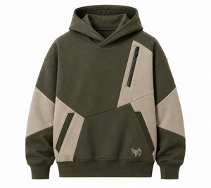 Sweat à capuche oversize en polaire pour homme, dernier design, patchwork color block, poche avant, style streetwear, vêtement d'automne - Product Image 1
