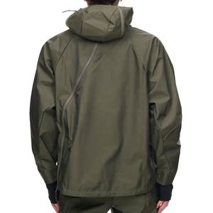 Veste coupe-vent à capuche asymétrique à fermeture éclair et col montant OEM pour hommes - Product Image 3