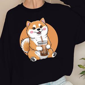 Sudaderas de mujer Shiba inu con bubble tea - Product Image 4