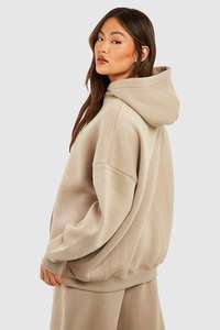 Sudadera con capucha de gran tamaño con hombros caídos para mujer personalizada, Jersey bordado de lana de algodón pesado informal de invierno, estilo informal - Product Image 2