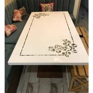 mesas de mármol con incrustaciones, diseños de motivos florales, tallados - Product Image 2