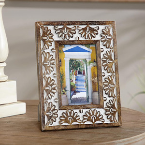 Marco DE FOTOS Rectangular de madera de mango tallado a mano Floral antiguo Marco de fotos de madera para momentos preciosos Regalos para el hogar Uso MOQ bajo - Product Image 4