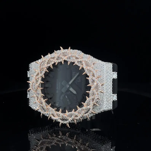 นาฬิกาข้อมือผู้ชาย Starspire Jewels สไตล์ฮิปฮอปสุดหรู ระบบควอตซ์ ETA ประดับเพชรโมอิสซาไนต์และคริสตัล ตัวเรือนโลหะ ขนาด 42 มม. - Product Image 1