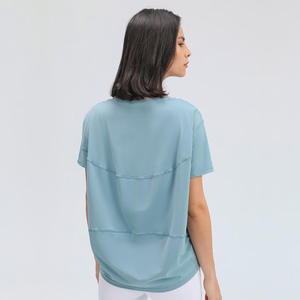 Camiseta de Manga Corta para Mujer, de Algodón Puro, Resistente a los Rayos UV, Impermeable, Estilo Urbano, Corte Holgado - Product Image 3