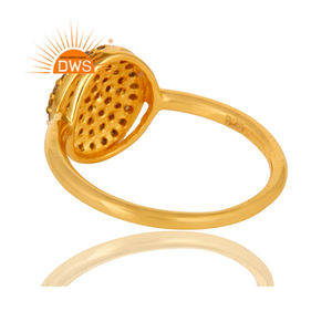 Bague de fiançailles en diamant plaqué or 18 carats, 925, ventre en gros, bijoux indiens, plaqué argent 18k - Product Image 5