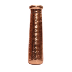 Sustainable Hand-Hammered Conical Copper Water Bottle - Traditional Indian Artisanal Yoga Bottle for Eco-Friendly <b>Living</b> - Product Image 1