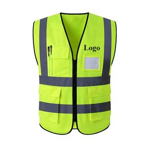 Gilet de sécurité multi-poches réfléchissant haute visibilité en polyester imperméable avec LED clignotante Classe 2 pour uniforme de travail de construction - Product Image 2