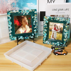 Cadre photo en résine transparente de luxe avec fleurs pressées, design personnalisé écologique pour un style élégant de la maison - Product Image 3
