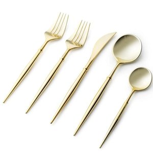 Juego de Cubiertos de Acero Inoxidable con Diseño de Plumas y Mango de Latón, Juego de Cubiertos Plateados para Decoración de Mesa en Hogar, Bodas y Fiestas - Product Image 3