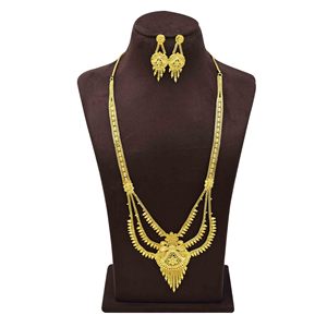 Ensemble de bijoux de mariée Rani Haar de style Dubaï en or rempli de 14K, 18K, 24K, colliers de mode au design traditionnel, vente en gros - Product Image 1
