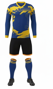 Custom Sublimated Soccer Jersey Set for Men Yellow Moisture Wicking Polyester Short Sleeve <b>Athletic</b> Football Uniform - Product Image 2